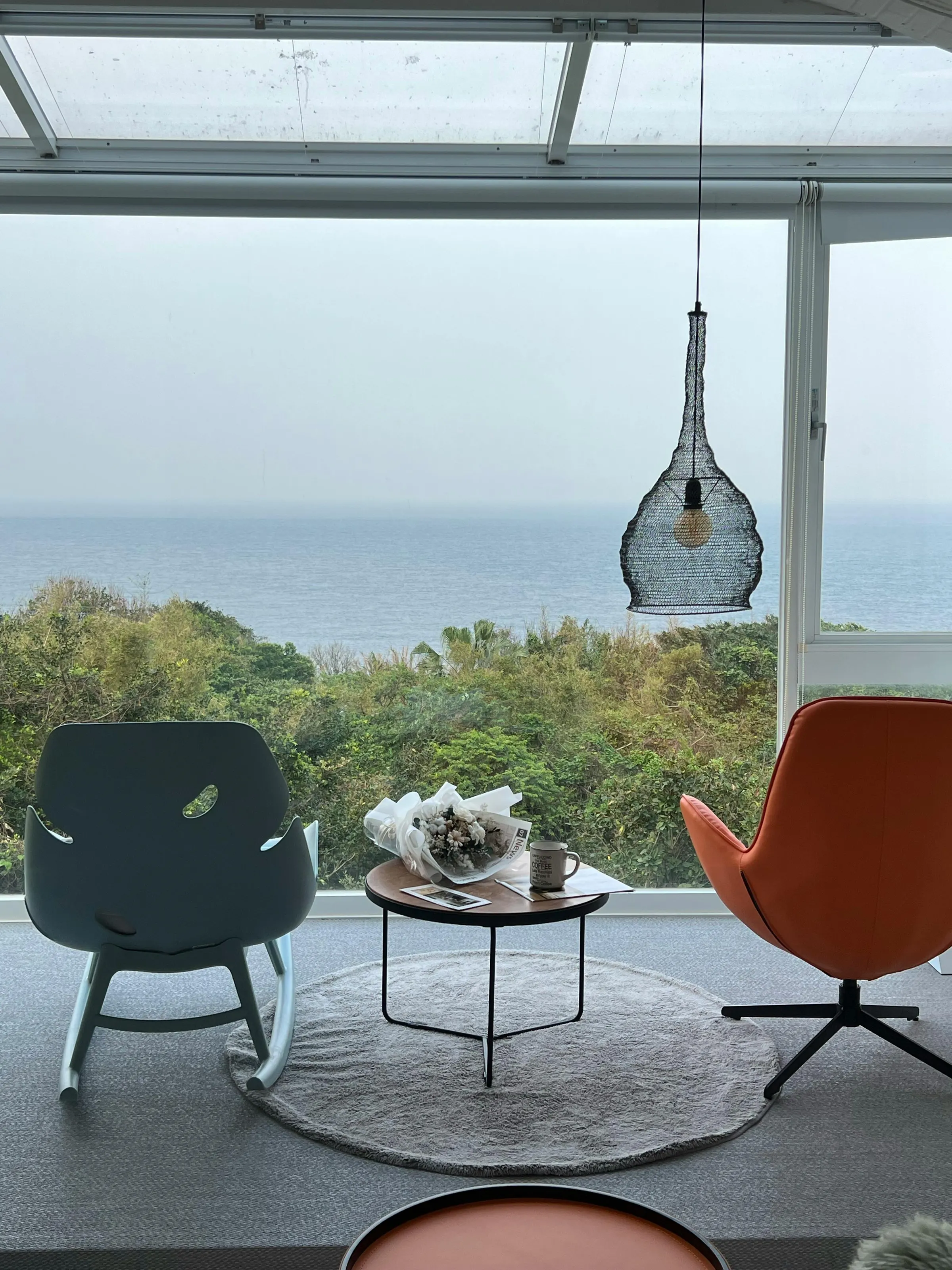 Morning light on a seaside terrace